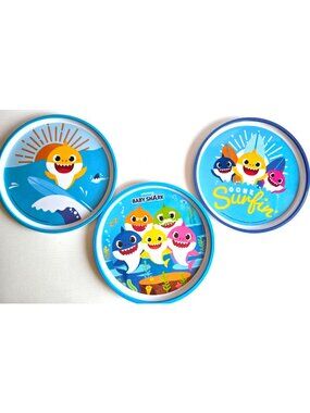 Three ZAK Designs Baby Shark Kids Plates 8" Melamine